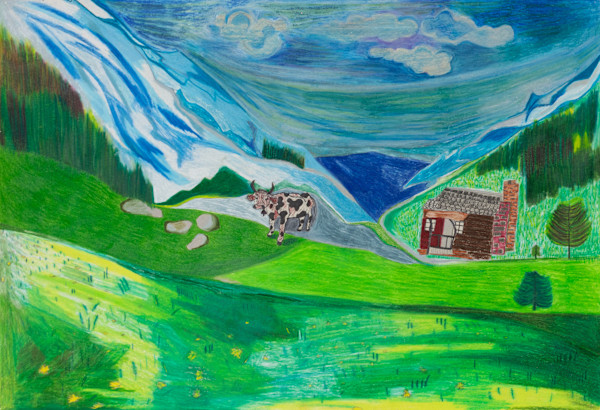 Cow on the Hill by Darwin Lawson