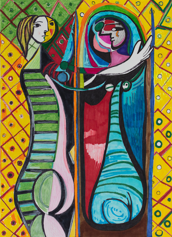 Girl Before a Mirror - From Picasso #6 by Darwin Lawson