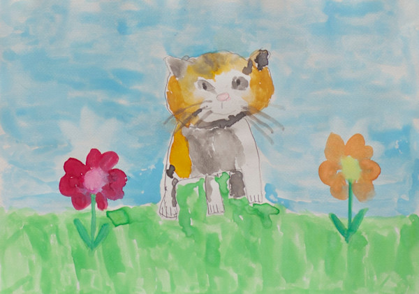 Cat in Center by Debbie Wann