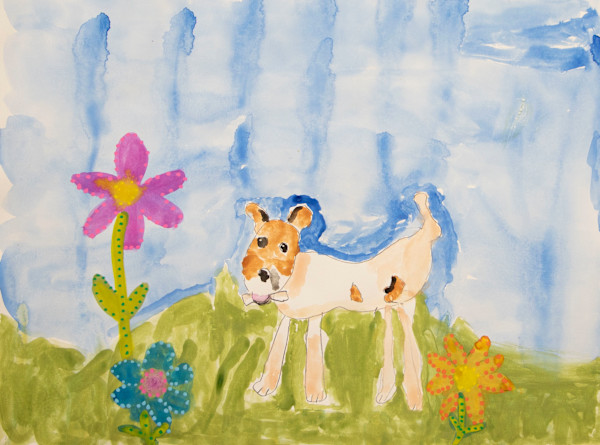 Dog in the Garden by Debbie Wann