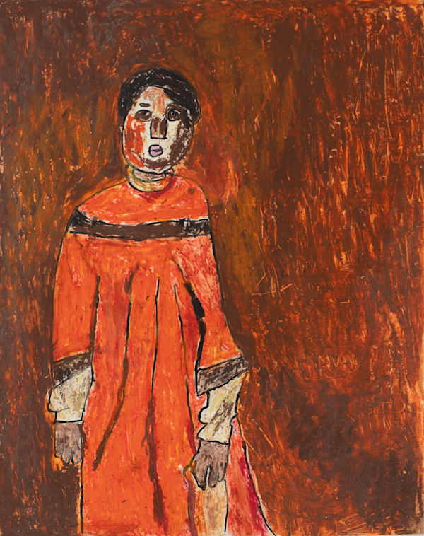 Woman with Orange Dress by Debbie Wann