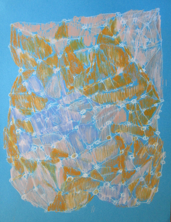 Dot Network on Blue Paper by Andrew Tomasini