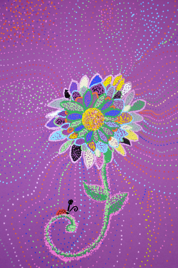 Pointillist Flower by Katie Buster