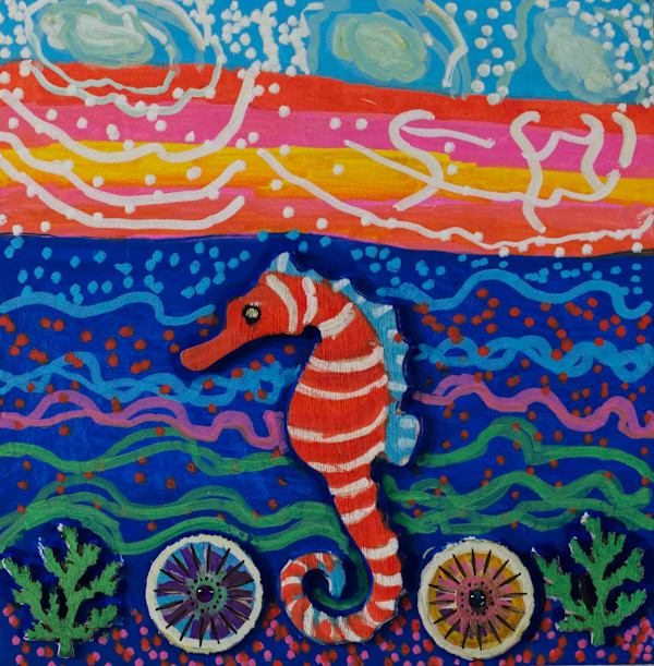 Orange Sea Horse by Katie Buster