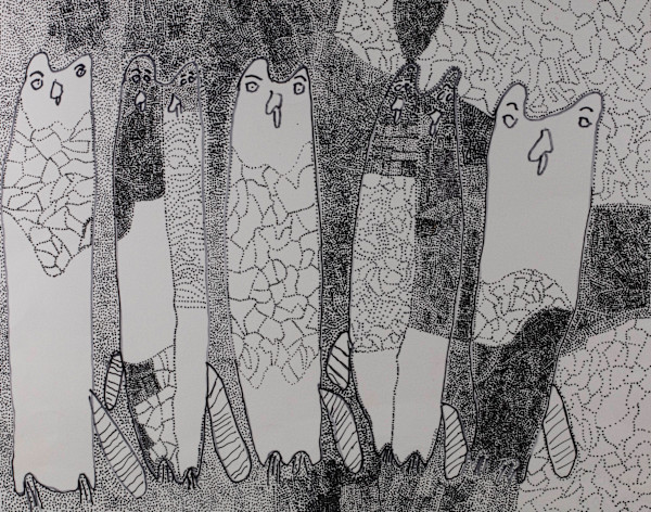 Cats in Row by Louis Kahn