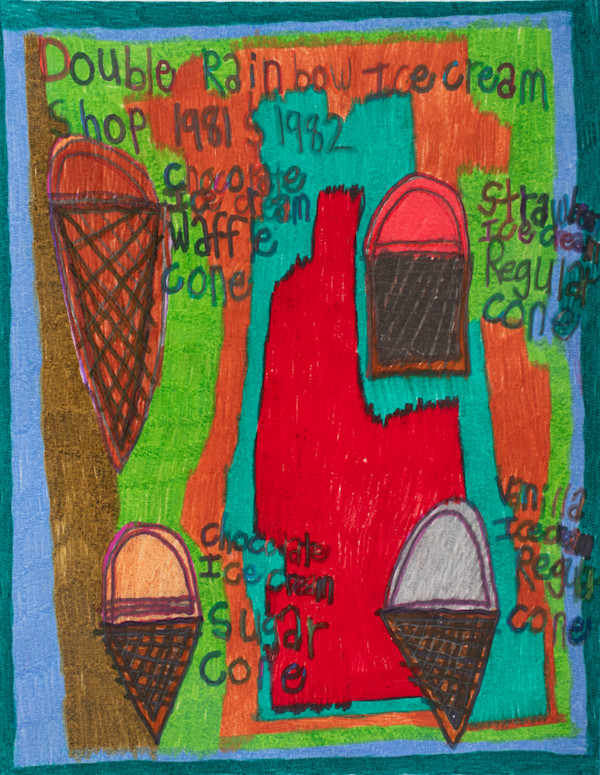 Double Rainbow Ice Cream Shop 1981 by Megan Olsen