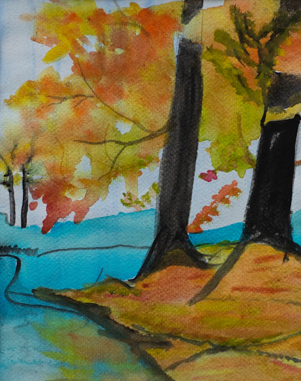 Fall Trees on the Edge by Robert Lacey