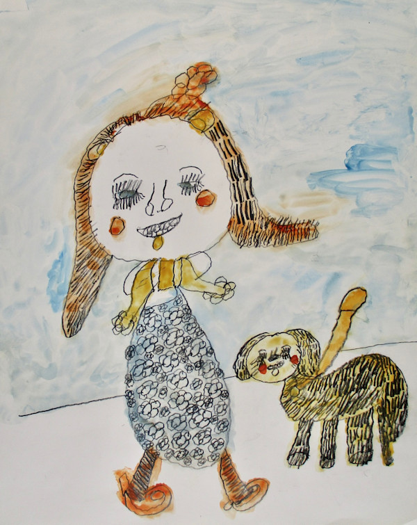Girl and Dog Walking by Josie Juantorena, Image 1.