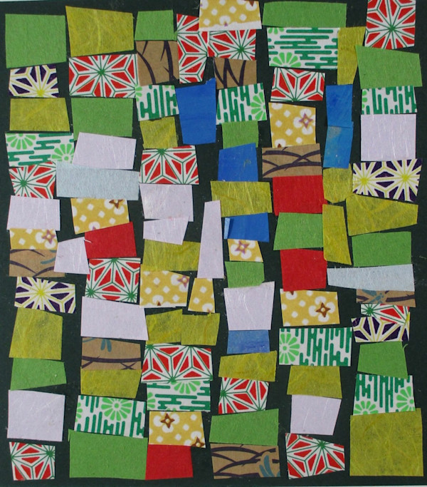 Patchwork on Dark Green by Julie Burnett, Image 1.