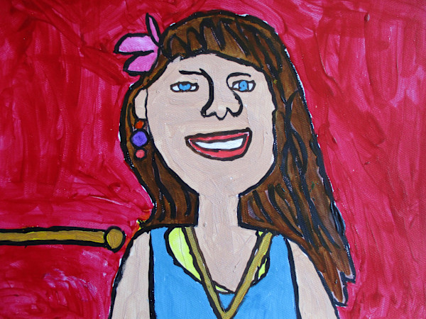 Self-Portrait in Red by Patricia  Drake