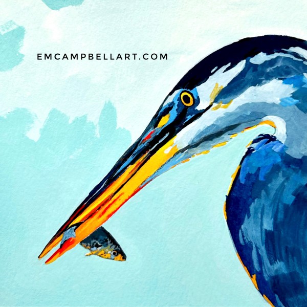 Blue Heron by Em Campbell