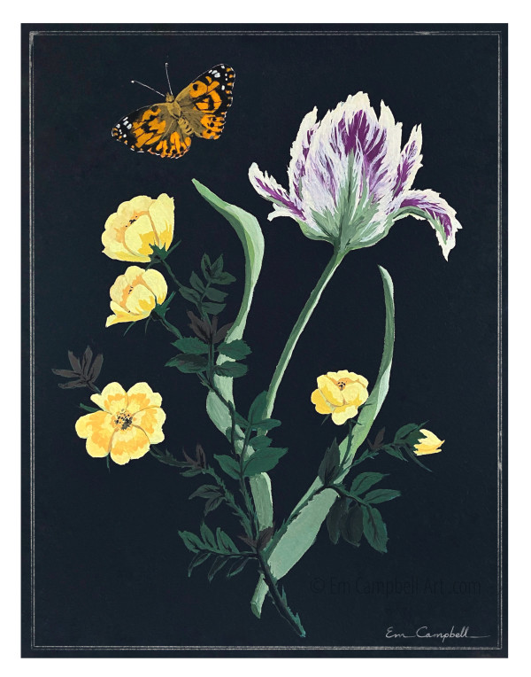 Botanical Tulip Painting Illustration