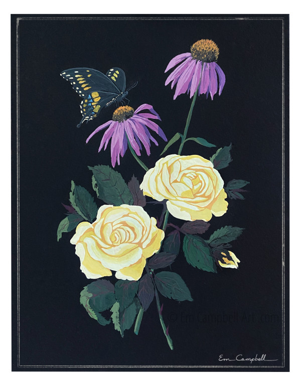 Botanical Roses Painting Illustration