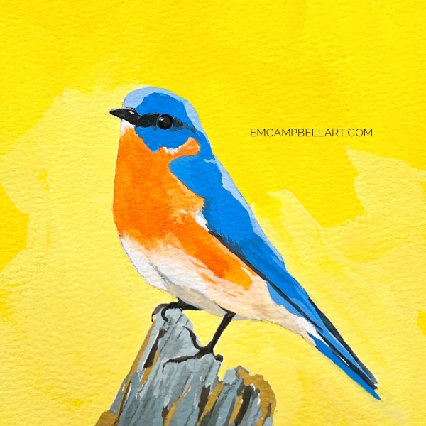 Perching Bluebird by Em Campbell
