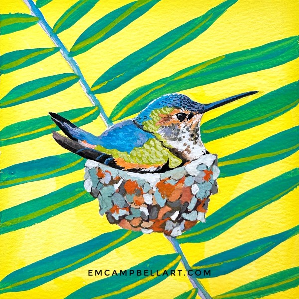 Nesting Hummingbird by Em Campbell