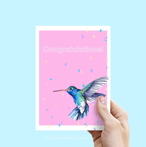 Hummingbird Congratulations Greeting Card