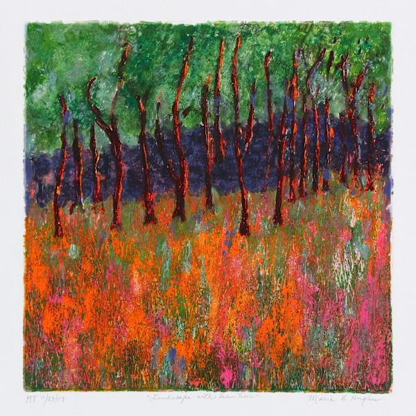 Landscape with Green Trees by Maria Hughes