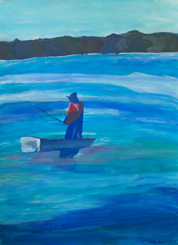 Fisherman in Boat by Kelly Karim
