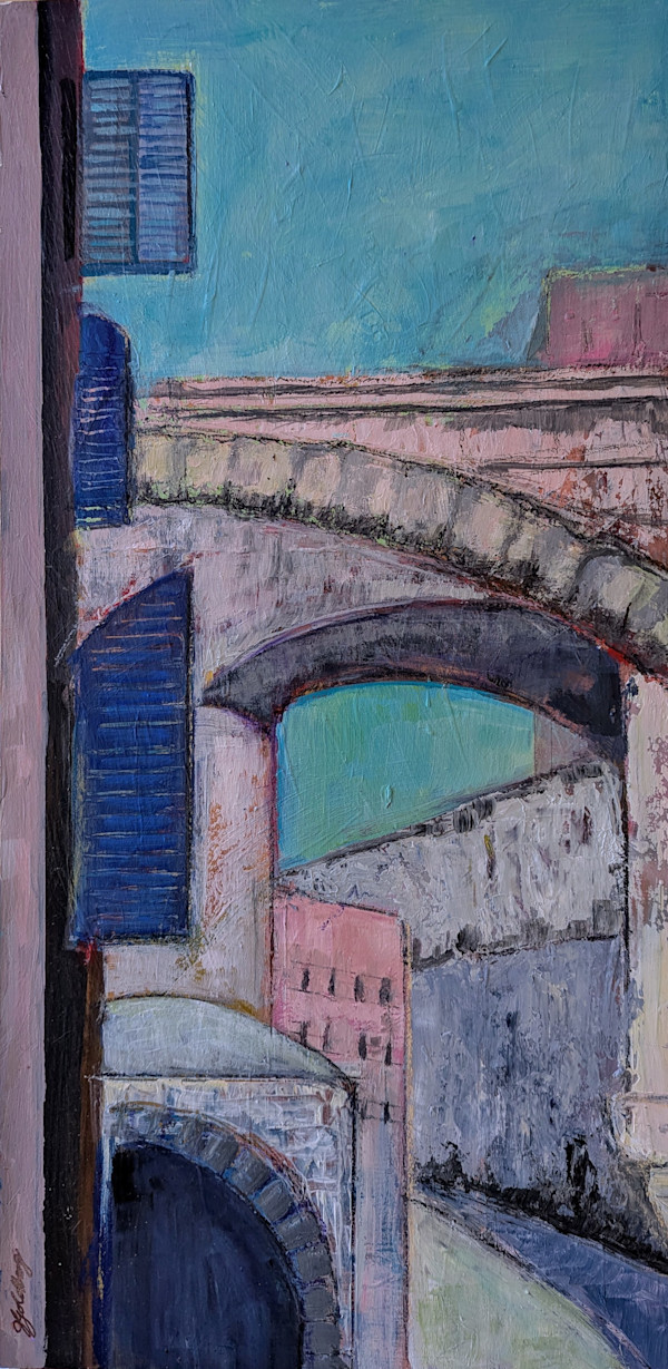 Old City with Blue Shutters by Jillian Goldberg