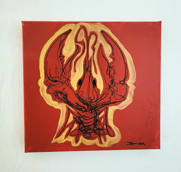 Crawfish on canvas #13 by Dirk Guidry