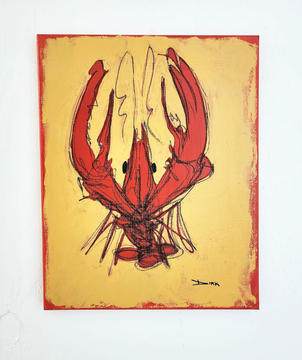Crawfish on canvas #15 by Dirk Guidry