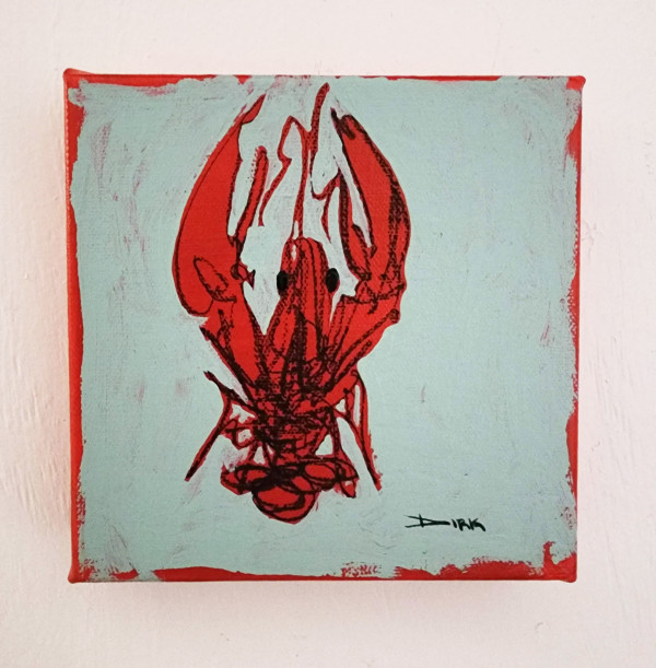 Crawfish on canvas #4 by Dirk Guidry