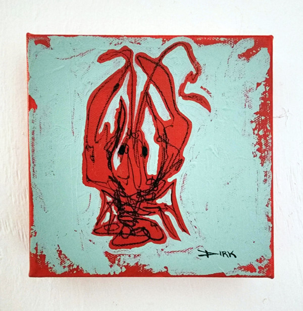 Crawfish on canvas #5 by Dirk Guidry