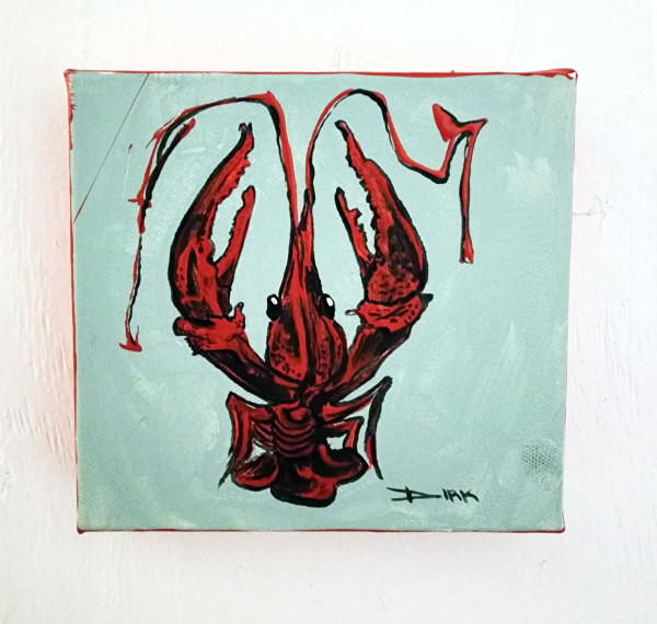 Crawfish on canvas #7 by Dirk Guidry