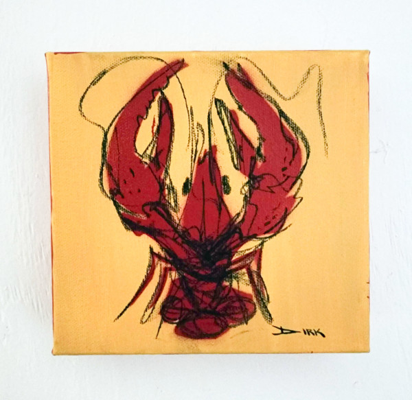 Crawfish on canvas #9 by Dirk Guidry