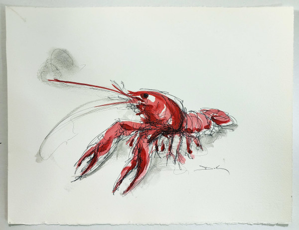 Crawfish on paper Large #1 by Dirk Guidry