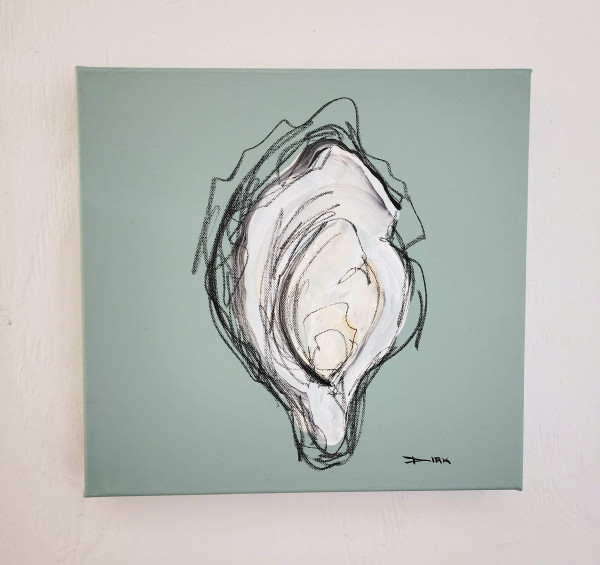 Oyster on canvas #2 by Dirk Guidry