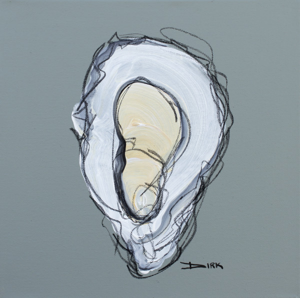 Oyster on canvas #3 by Dirk Guidry