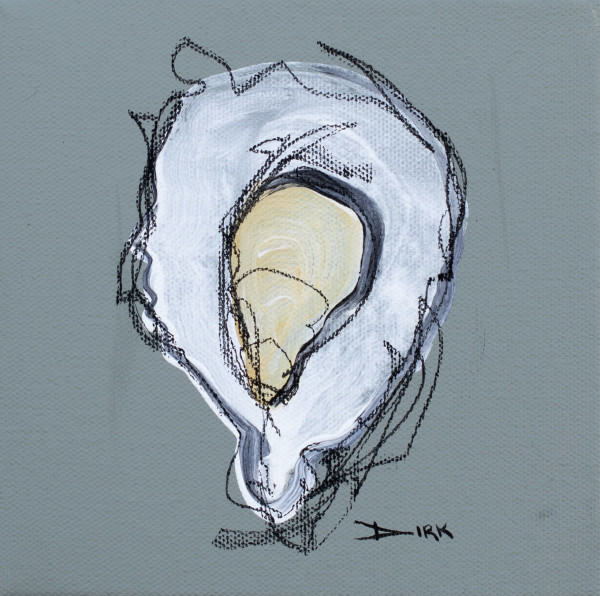 Oyster on canvas #5 by Dirk Guidry