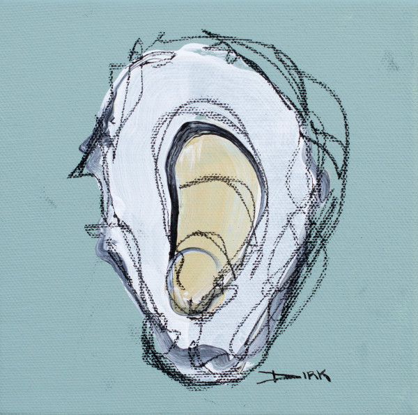 Oyster on canvas #6 by Dirk Guidry