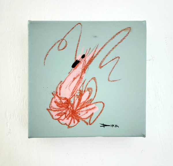 Shrimp on canvas #1 by Dirk Guidry