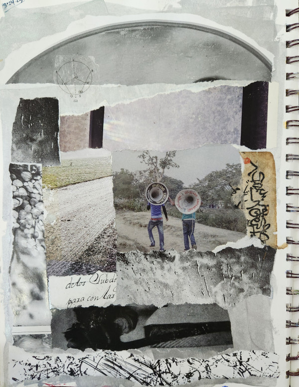 Untitled - collage (2 tubas) by Corrie McCluskey