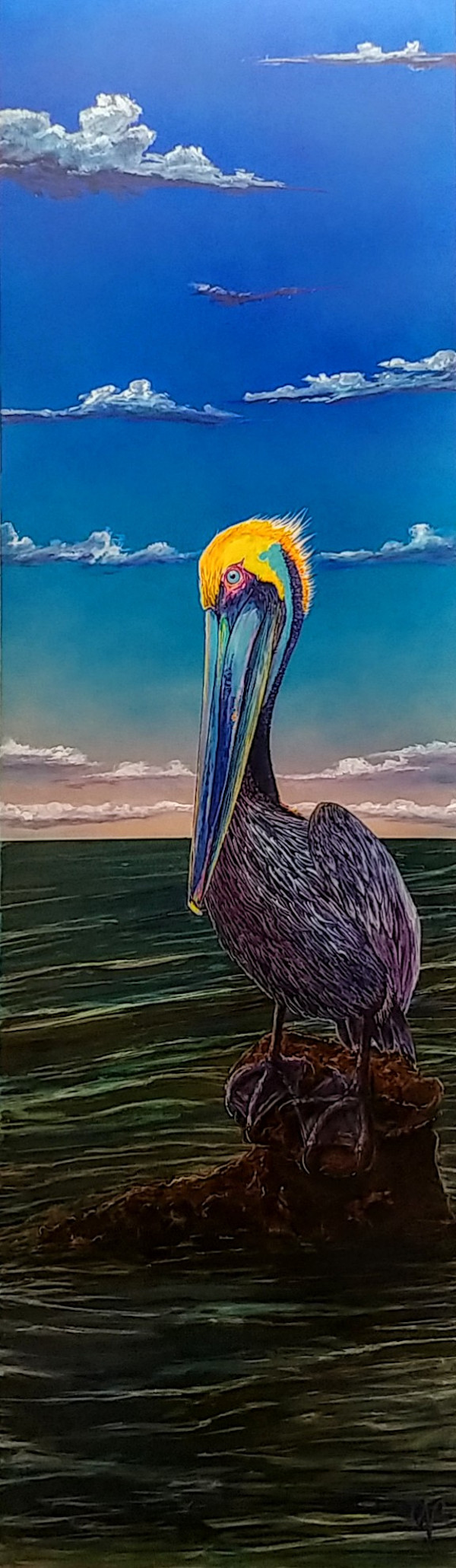 Pelican Bay Pete the purple pelican by James Norman Paukert