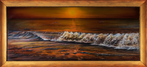 Lake  Erie Golden Wave Lg by James Norman Paukert