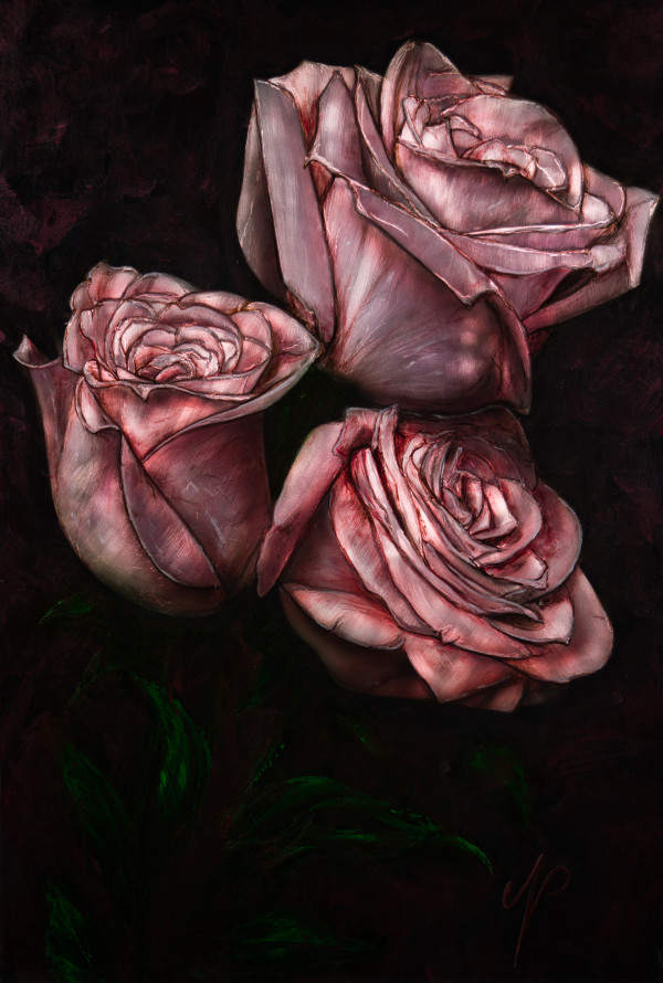 Pink Trinity Roses by James Norman Paukert