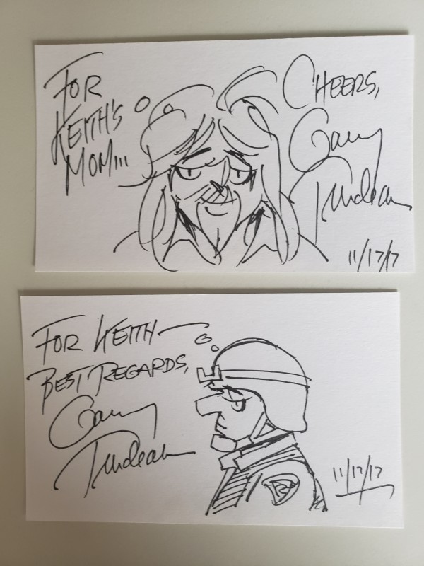 Personalized and signed "Zonker and BD" sketches by Garry Trudeau