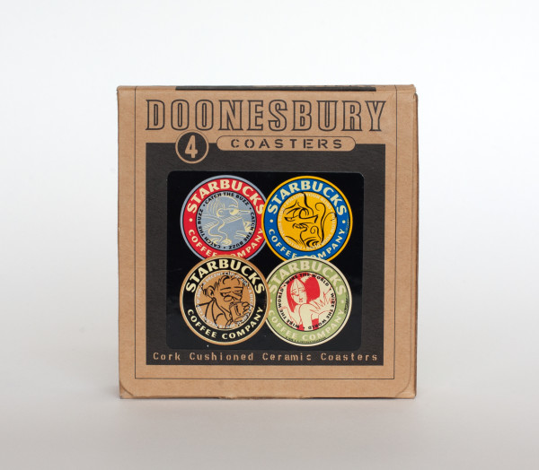 "Starbucks - Doonesbury 4-set Coasters" by Garry Trudeau