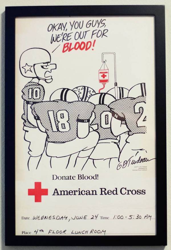 "Okay you guys, we're out for blood! -- American Red Cross"