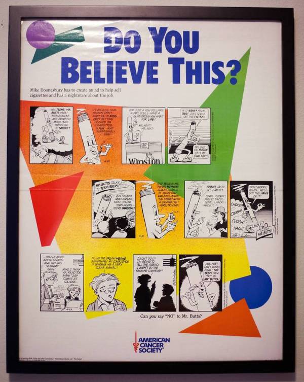 "Do You Believe This?  -- American Cancer Society" by Garry Trudeau