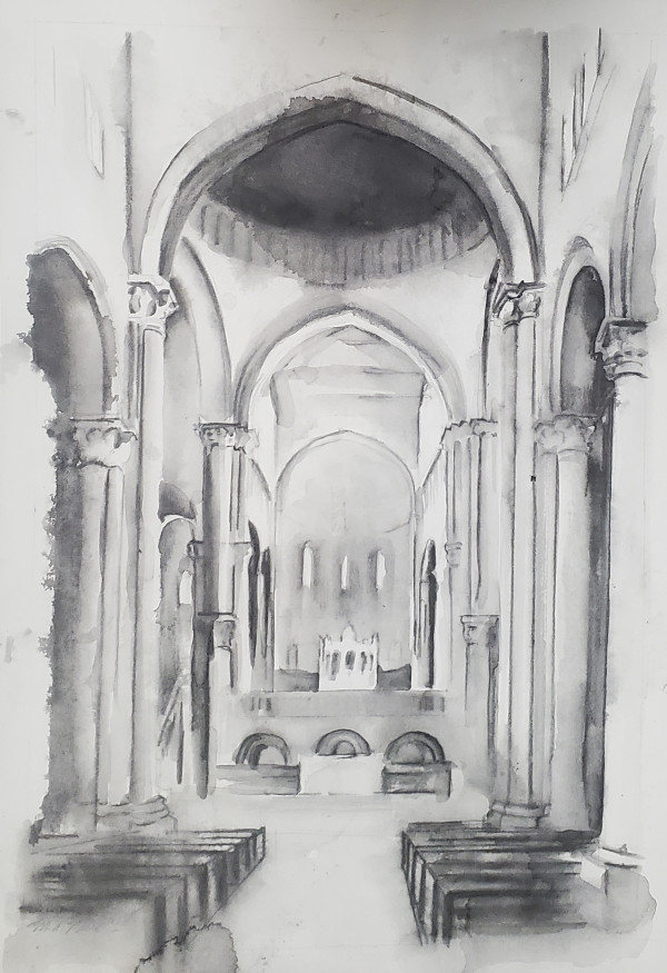 Foundation: S. Maria della Pieve Drawing by Michelle Arnold Paine