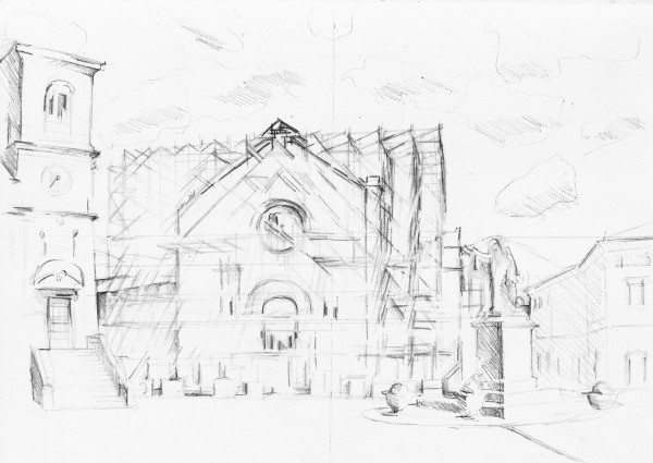 Nursia (Pulpitum) Preparatory Drawing