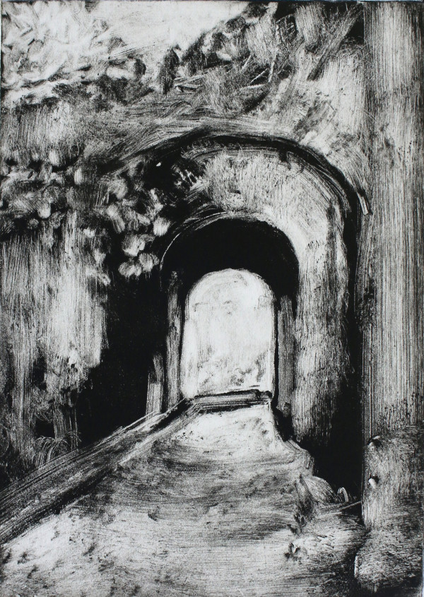 Passage: Bagnoregio Monotype by Michelle Arnold Paine