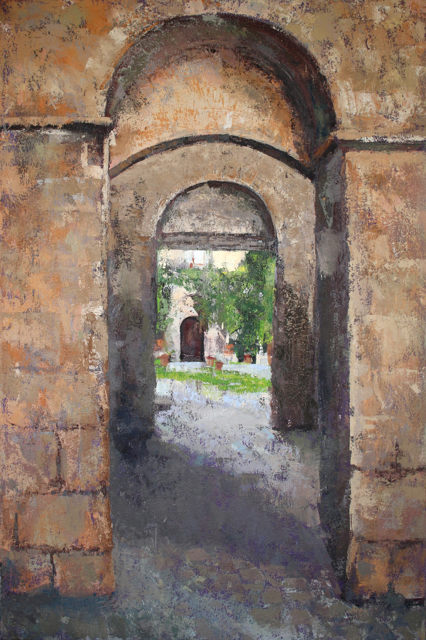 Bagnoregio Courtyard 2 by Michelle Arnold Paine