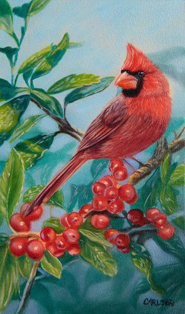 Cardinal and Berries