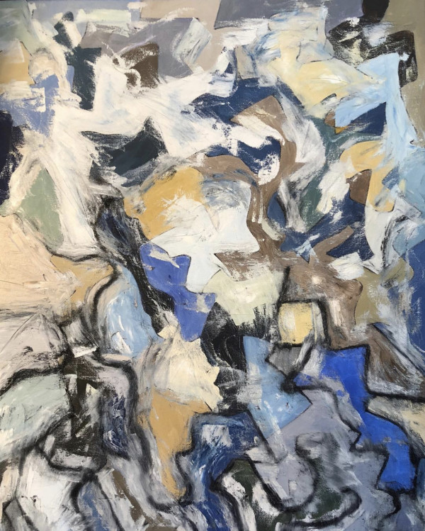 Blue & Tan Abstract by Eric Sanders