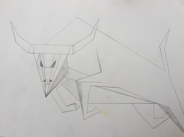 Origami Toro (sketch) by Eric Sanders